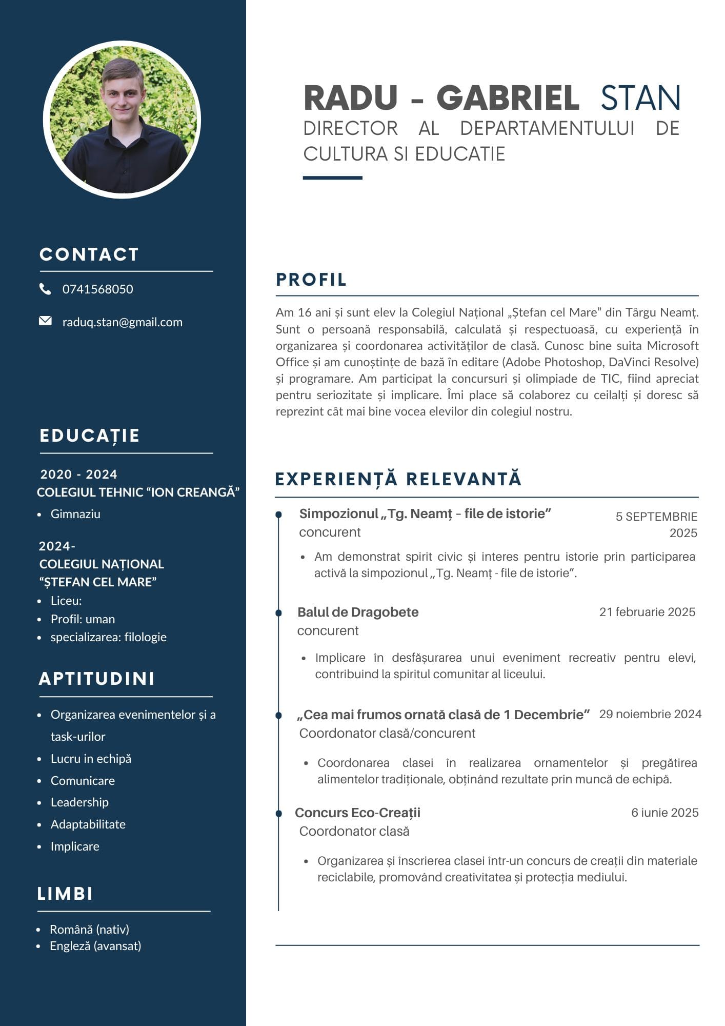 CV Stan Radu Gabriel